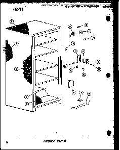 Interior Parts Diagram and Parts List for U23C-A P60345-73WA Amana Freezer
