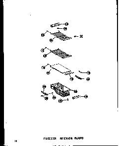Freezer Interior Parts Diagram and Parts List for SDI22W-C-P60340-74WC  Amana Refrigerator