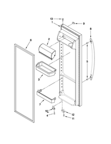 Refrigerator Door Parts Diagram and Parts List for MSD2550VES03  Maytag Refrigerator