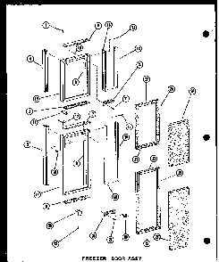 Freezer Door Assy Diagram and Parts List for SDI22N-C-P60201-65WC  Amana Refrigerator