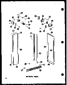 Interior Parts Diagram and Parts List for SD19W-P60340-36W  Amana Refrigerator