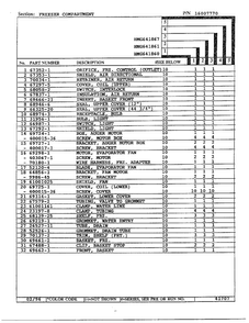 Freezer Compartment Page 2 Diagram and Parts List for  Admiral Refrigerator