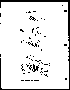 Freezer Interior Parts Diagram and Parts List for SP19E-G-P74870-13WG  Amana Refrigerator