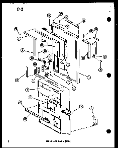 Lower Door Parts Diagram and Parts List for ESR16E-G-P73953-27WG  Amana Refrigerator