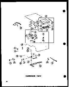 Compressor Parts Diagram and Parts List for ESR17N-A-P60350-52WA  Amana Refrigerator