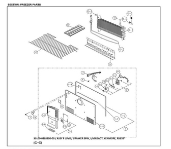 Freezer Parts Diagram and Parts List for 11161212615  Kenmore Refrigerator