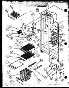 Freezer Shelving And Refrigerator Light (sbd20mw/p1120201ww) Diagram and Parts List for SBI20M-P1120202W  Amana Refrigerator