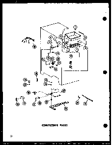 Compressor Parts Diagram and Parts List for ESR17N-A-P60350-52WA  Amana Refrigerator