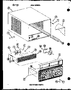 Exterior Parts Diagram and Parts List for ES619-3S P67119-16R Amana Air Conditioner