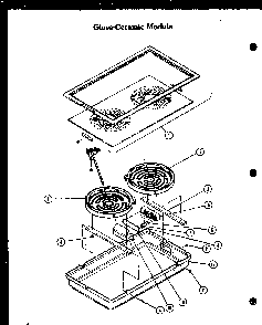 Glass-ceramic Module Diagram and Parts List for AKM-1B-P85549-3S  Amana Range