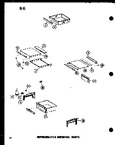 Refrigerator Interior Parts Diagram and Parts List for SR19E-1-G-P74870-22WG  Amana Refrigerator