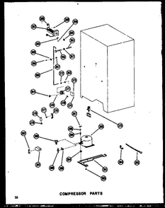 Compressor Parts Diagram and Parts List for SDI22W-C-P60340-74WC  Amana Refrigerator
