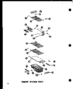 Freezer Interior Parts Diagram and Parts List for SD19W-P60340-36W  Amana Refrigerator