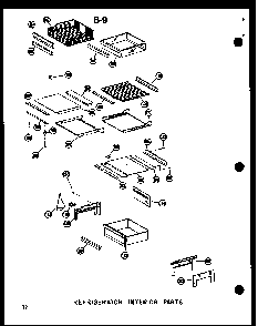 Refrigerator Interior Parts Diagram and Parts List for SDI22W-P60350-32W  Amana Refrigerator