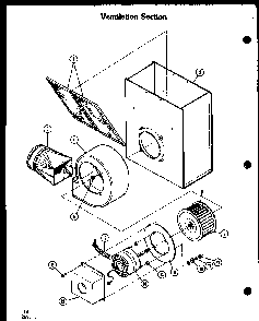 Ventilation Section Diagram and Parts List for AKM-1B-P85549-3S  Amana Range