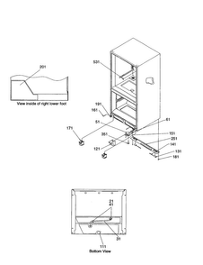 Insulation And Rollers Diagram and Parts List for BX21V2E-P1325031WB  Amana Refrigerator