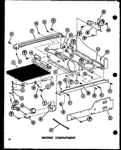 Machine Compartment Diagram and Parts List for SLDI25F-P7642102W  Amana Refrigerator