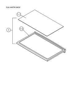 Full Width Shelf Diagram and Parts List for 11160512913  Kenmore Refrigerator