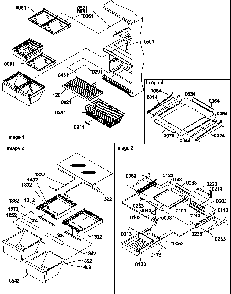 Shelving Assemblies Diagram and Parts List for BX20S5W-P1196507WW  Amana Refrigerator
