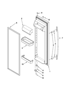Refrigerator Door Parts Diagram and Parts List for MSD2574VEM11  Maytag Refrigerator