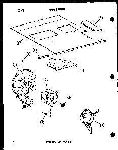 Fan Motor Parts Diagram and Parts List for ES619-3R P54720-98R Amana Air Conditioner