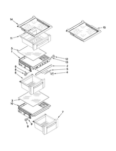 Refrigerator Shelf Parts Diagram and Parts List for MSD2576VEM01  Maytag Refrigerator