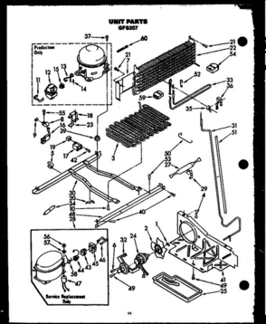 08 - Unit Parts Diagram and Parts List for GFS207 MN02 Amana Refrigerator
