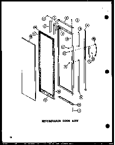 Refrigerator Door Assy Diagram and Parts List for ESR17N-A-P60350-52WA  Amana Refrigerator