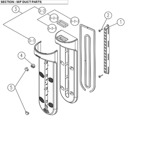 M/F Duct Parts Diagram and Parts List for 11171219615  Kenmore Refrigerator