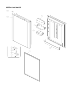 Fresh Food Door Parts 2 Diagram and Parts List for 11160512913  Kenmore Refrigerator
