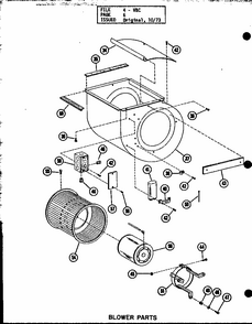 Blower Parts Diagram and Parts List for VBC-30 P54882-6 Amana Air Conditioner