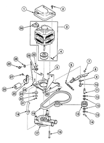 Motor Assy Diagram and Parts List for SWT2A0WN  Speed Queen Washer