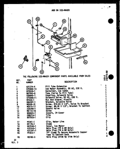 Add On Ice-maker Diagram and Parts List for IC5-2-P36415-6W  Amana Refrigerator