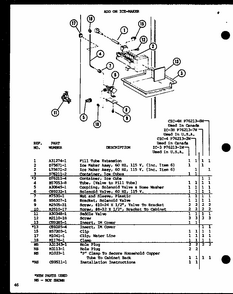 Add On Ice-maker (ic-3/p76213-1w) (cic-4/p76213-2w) (ic-3h/p76213-7w) (cic-4h/p76213-8w) Diagram and Parts List for TMI20SPH-P7711031W  Amana Refrigerator