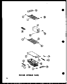 Freezer Interior Parts Diagram and Parts List for ESR22C-G-P73900-10WG  Amana Refrigerator