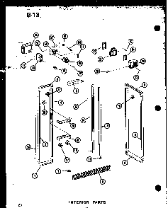 Interior Parts Diagram and Parts List for SDI22E-L-P74870-6WL  Amana Refrigerator