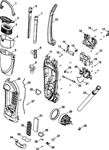 Main Body Diagram and Parts List for U5179-900  Hoover Upright Vacuum