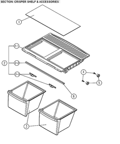 Crisper Shelf And Accessories Diagram and Parts List for 11171219615  Kenmore Refrigerator