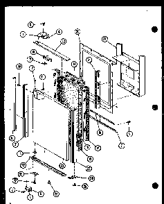 Upper Freezer Door Assembly Diagram and Parts List for SLDI25GL-P7642105WL  Amana Refrigerator