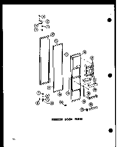 Freezer Door Parts Diagram and Parts List for ESR17N-A-P60350-52WA  Amana Refrigerator