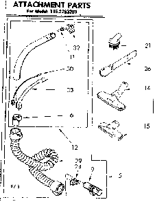 Attachment Parts Diagram and Parts List for 1162283281  Kenmore Canister Vacuum