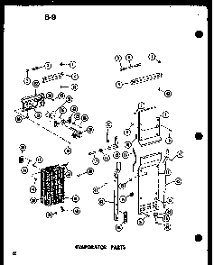 Evaporator Parts Diagram and Parts List for SR19E-1-G-P74870-22WG  Amana Refrigerator