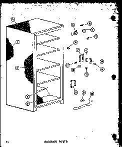 Interior Parts Diagram and Parts List for U23B-G P60345-52WG Amana Freezer