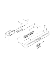 Control Panel And Latch Parts Diagram and Parts List for  Amana Dishwasher