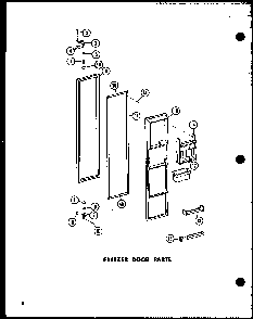 Freezer Door Parts Diagram and Parts List for SP19E-C-P74870-2WC  Amana Refrigerator
