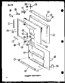 Freezer Door Parts Diagram and Parts List for ESBFC16D-C-P60235-23WC  Amana Refrigerator