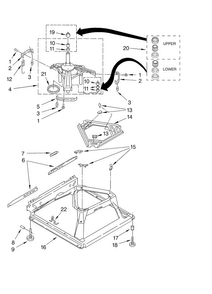 Machine Base Parts Diagram and Parts List for  Admiral Washer