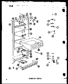 Interior Parts Diagram and Parts List for U23C-A P60345-73WA Amana Freezer