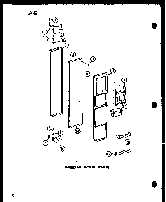 Freezer Door Parts Diagram and Parts List for SR19E-1-G-P74870-22WG  Amana Refrigerator