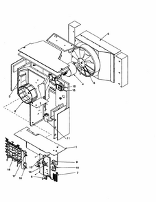 Fan And Control Assembly Diagram and Parts List for RE14010C2D REV C Amana Air Conditioner